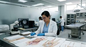 Proceso para determinar la causa de muerte en medicina forense en laboratorio especializado