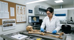 Determinación de la antigüedad restos humanos en un laboratorio arqueológico