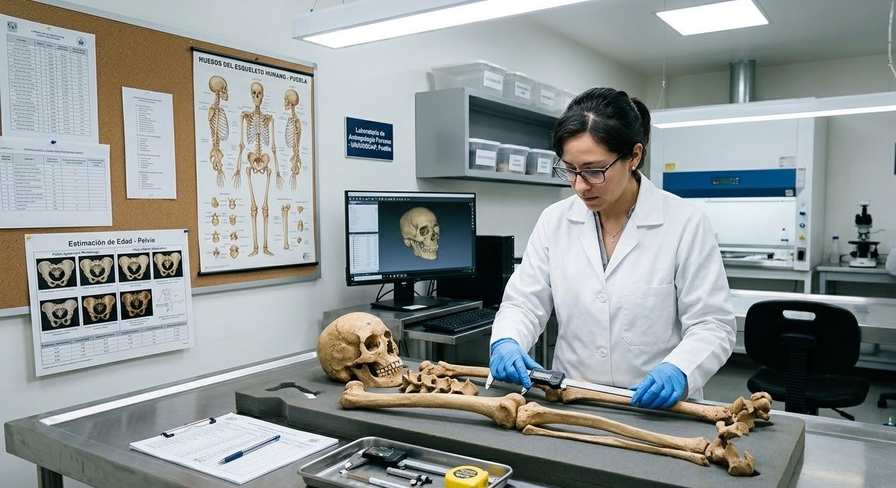 Determinación de la antigüedad restos humanos en un laboratorio arqueológico